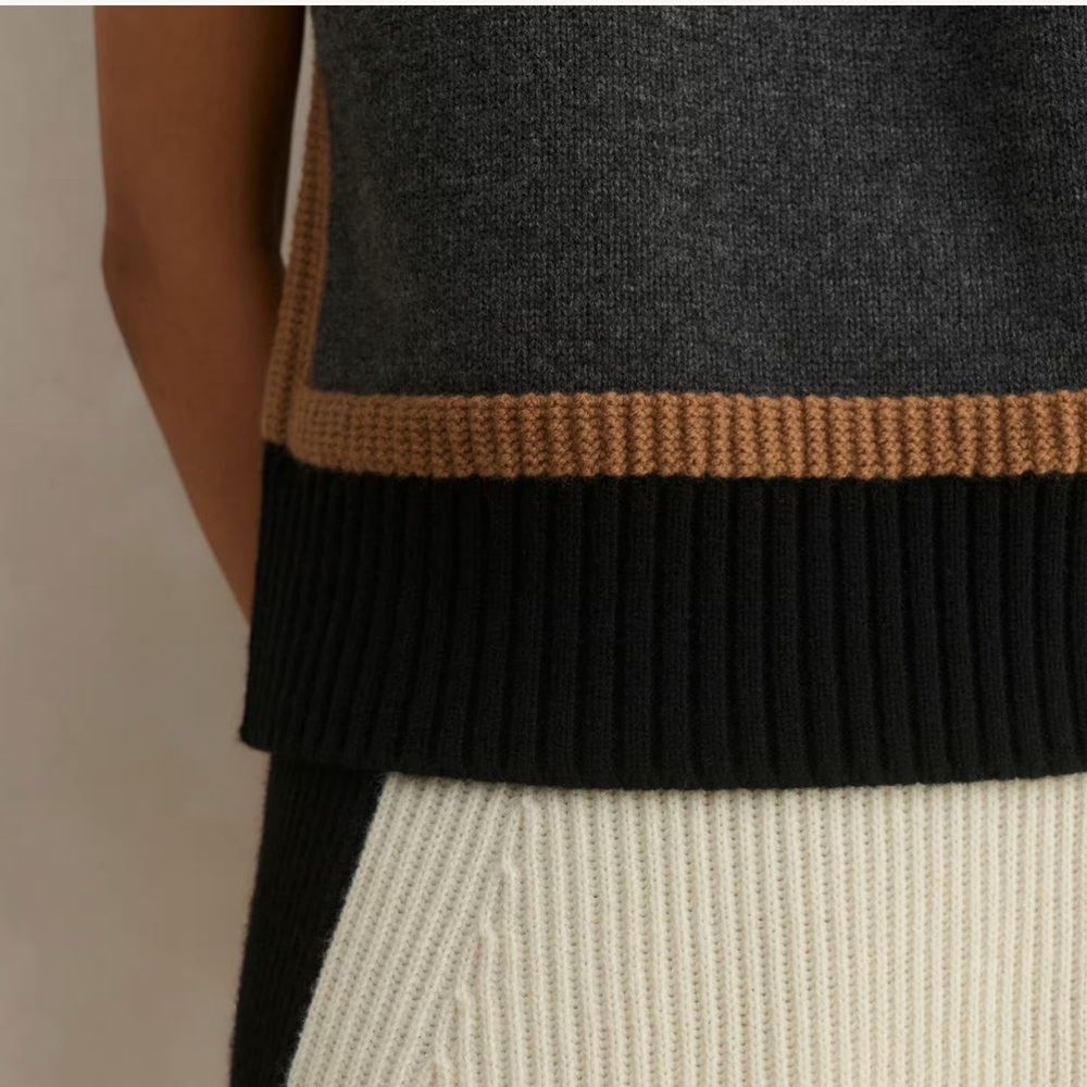 ME+EM Gray and Black Crew Neck Sweater - Picture 4 of 10
